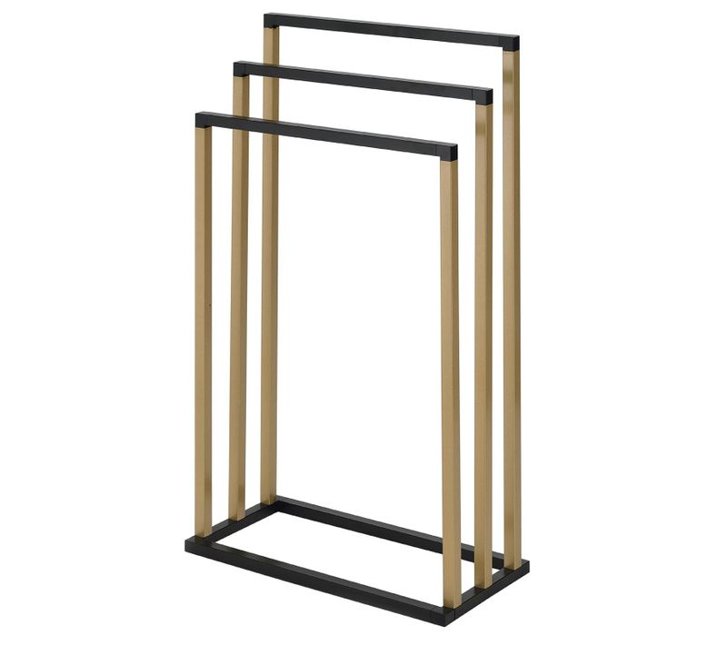 Porte-serviettes Kuno, En Métal Laqué Noir Et Doré