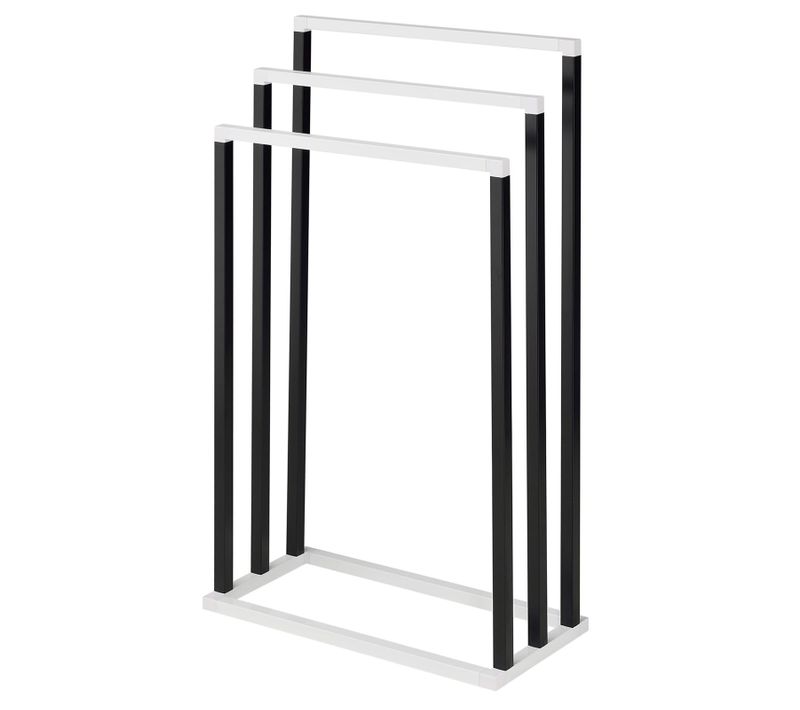 Porte-serviettes Kuno, En Métal Laqué Noir Et Blanc