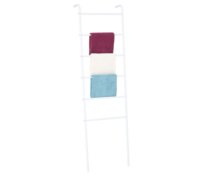Echelle Morbio Porte-serviettes Avec 6 Barreaux, En Métal Laqué Blanc