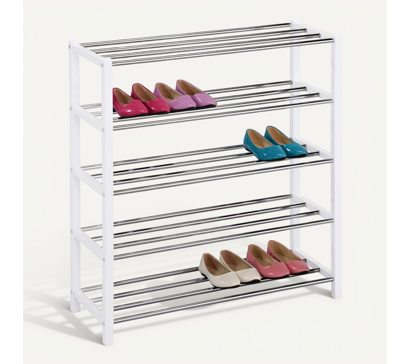 Etagère à Chaussures Dublin Blanc, 5 Niveaux
