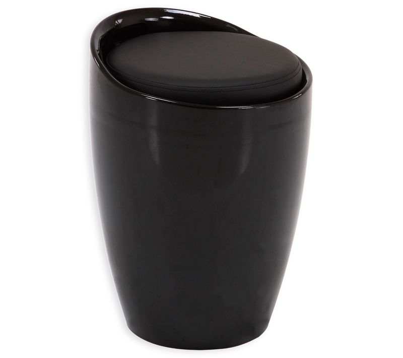Tabouret Coffre De Rangement Daniel, Noir