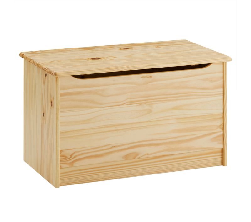 Coffre à Jouets Hannah, En Pin Massif Vernis Naturel
