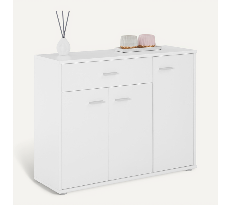 Buffet Coraline, En Mélaminé Blanc Mat