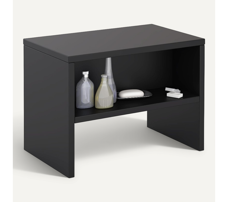 Table De Chevet Dion, En Mélaminé Noir Mat
