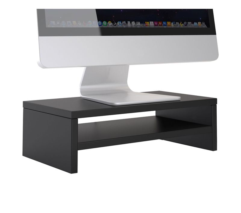 Support D'écran D'ordinateur Display, En Mélaminé Noir Mat