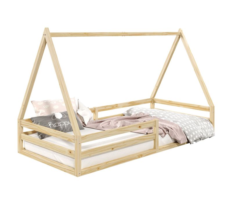 Lit Cabane Sila 90 X 200 Cm, En Pin Massif Naturel