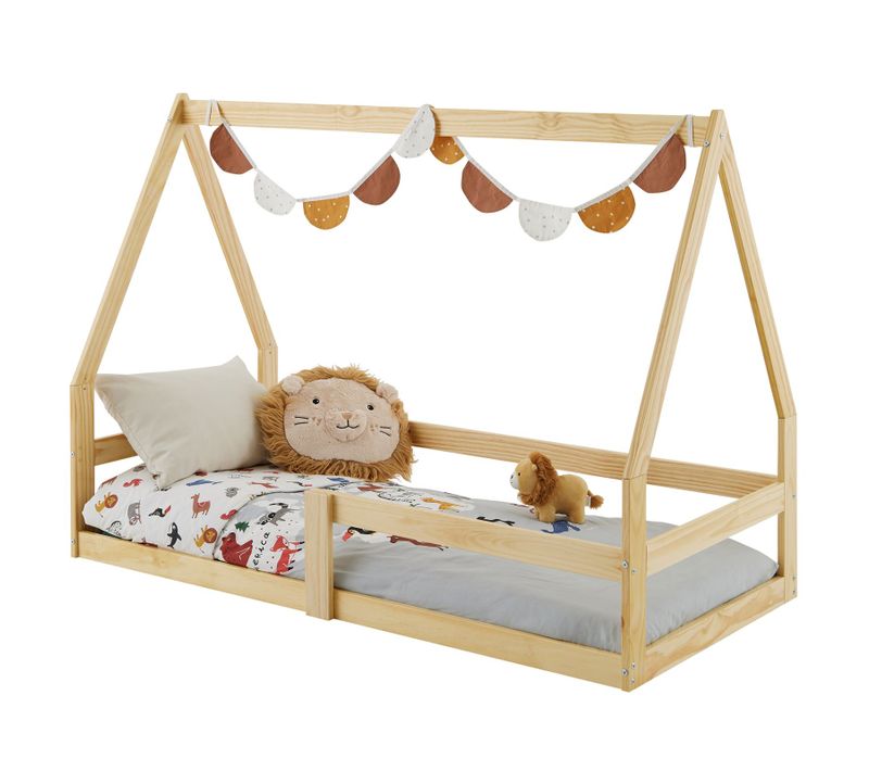 Lit Cabane Lusia 80 X 160 Cm, En Pin Massif Naturel