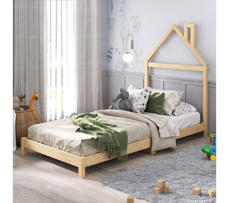 Lit Enfant Liz 90 X 200 Cm En Pin Massif - Coloris Naturel