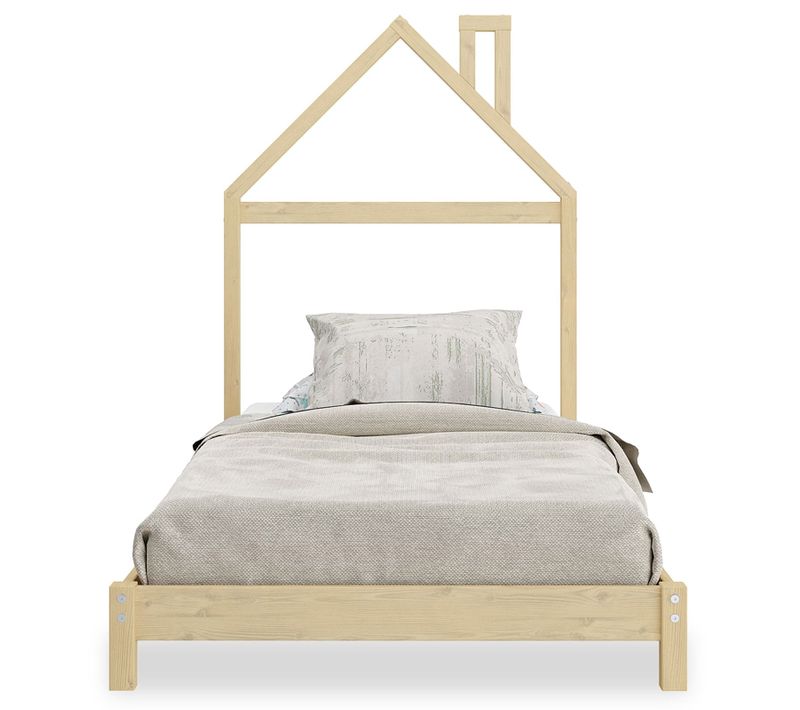 Lit Enfant Liz 90 X 190 Cm En Pin Massif - Coloris Naturel
