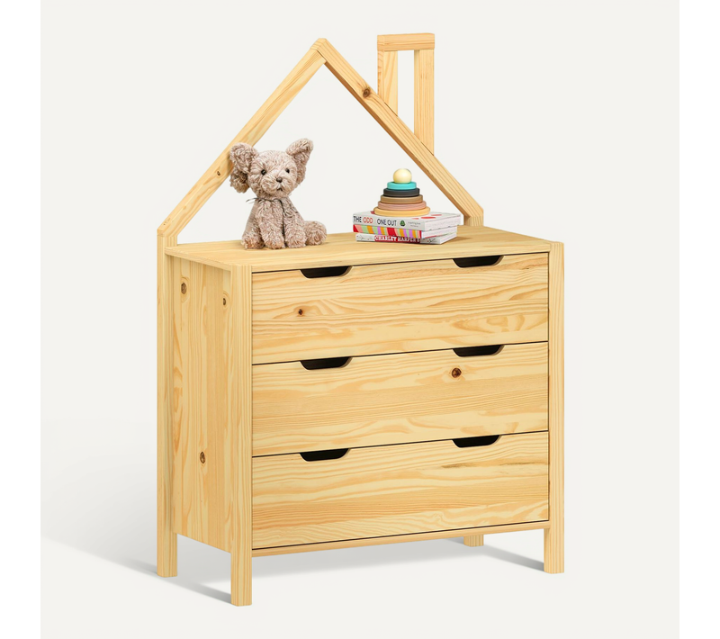 Commode Enfant Elano En Bois Massif 3 Tiroirs - Coloris Naturel