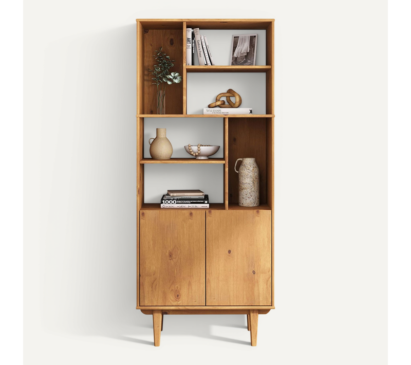 Buffet Haut Simona H 188 Cm En Bois Massif - Coloris Chêne
