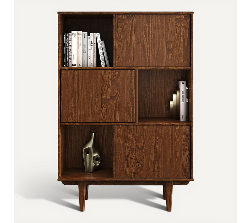Buffet Haut Simona H 139 Cm En Bois Massif - Coloris Châtaignier
