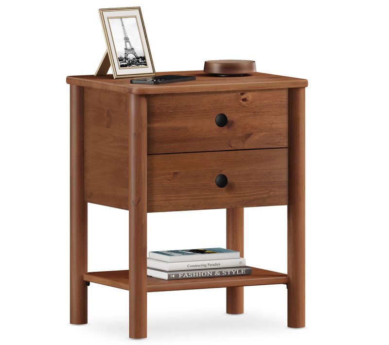 Table De Chevet Apoana H 54 Cm 2 Tiroirs En Bois - Coloris Châtaignier