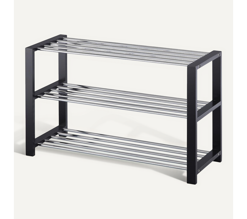 Etagère à Chaussures Arina, 3 Tablettes, Noir