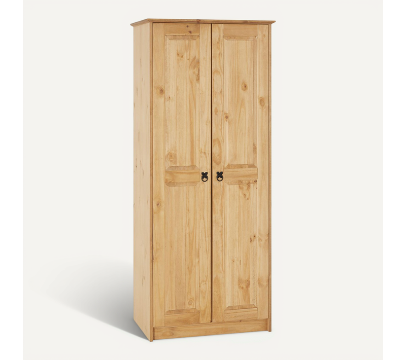 Armoire En Pin Barrio Style Mexicain, 2 Portes, Finition Teintée/cirée