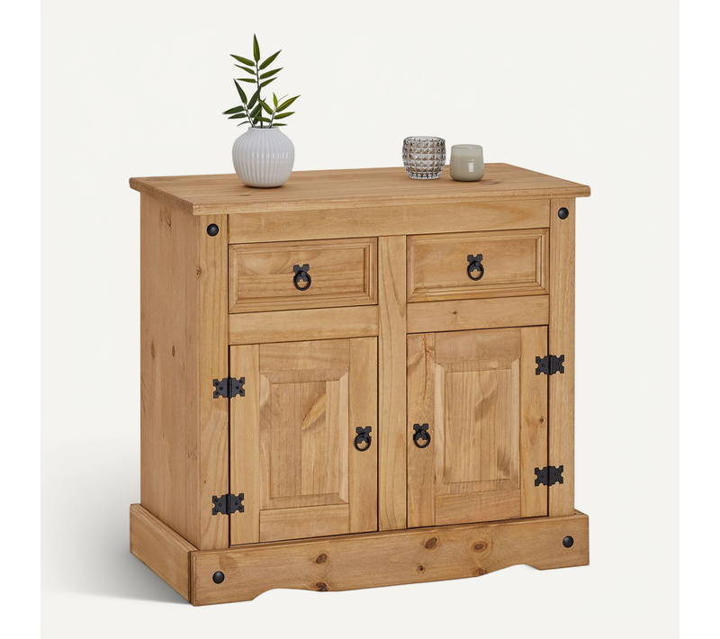 Buffet En Pin Salsa Style Mexicain, Avec 2 Portes Et 2 Tiroirs