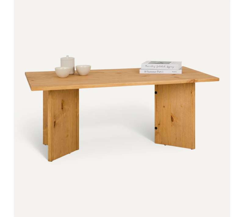 Table Basse Mesa, En Pin Massif - Finition Laquée