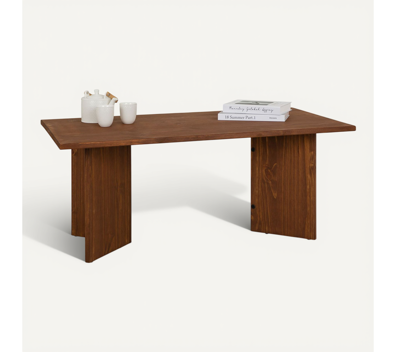 Table Basse Mesa, En Pin Massif - Brun Foncé