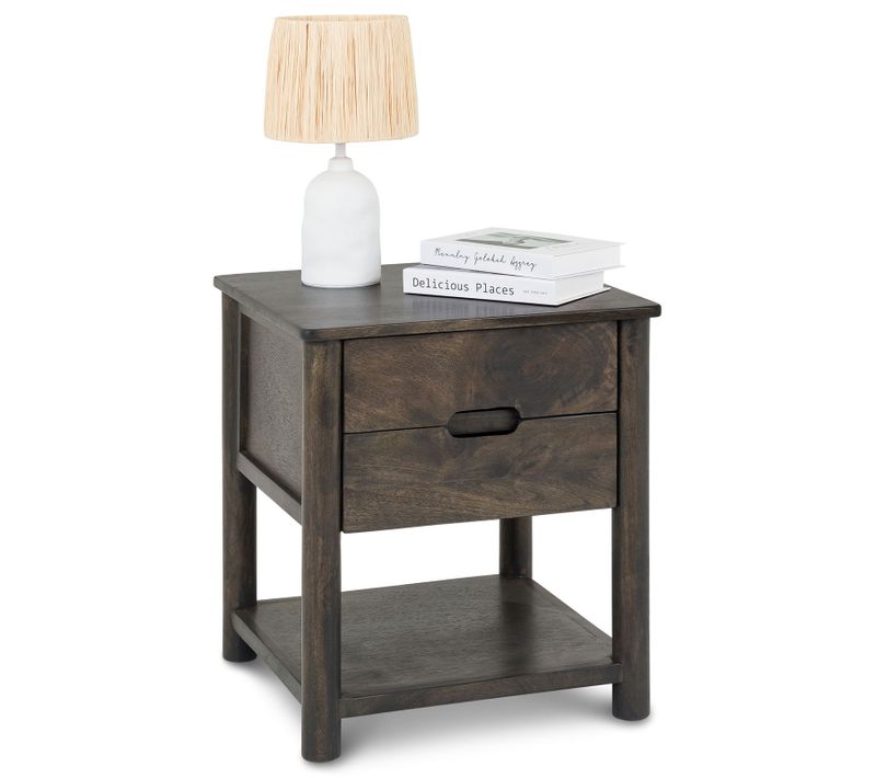 Table De Chevet Fadri 2 Tiroirs En Bois De Manguier Massif - Brun