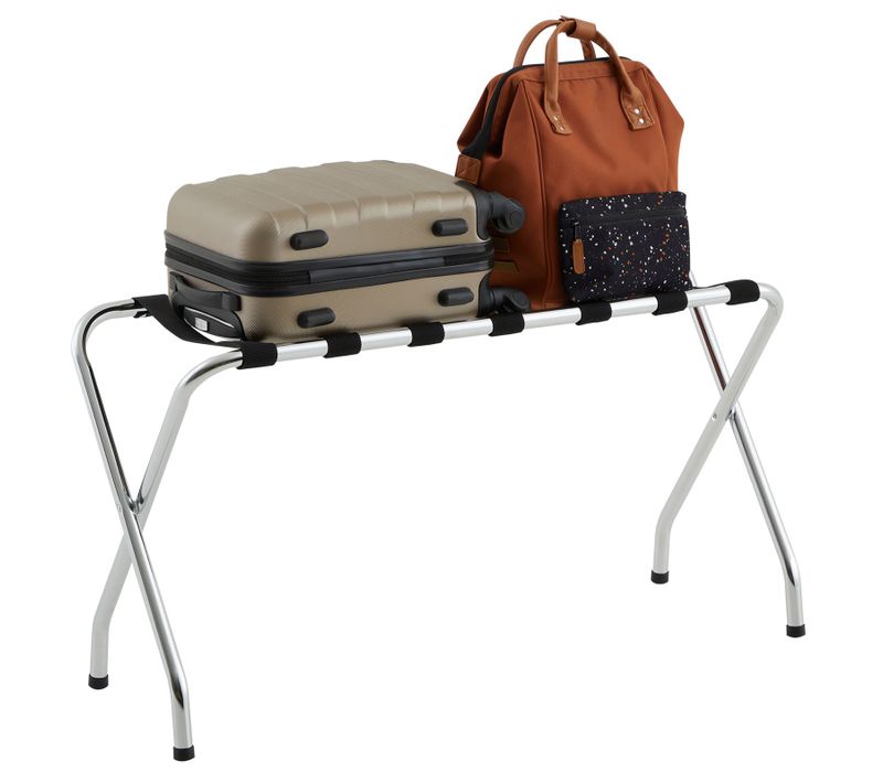 Porte-valise Voyage, Structure Pliable En Métal Chromé
