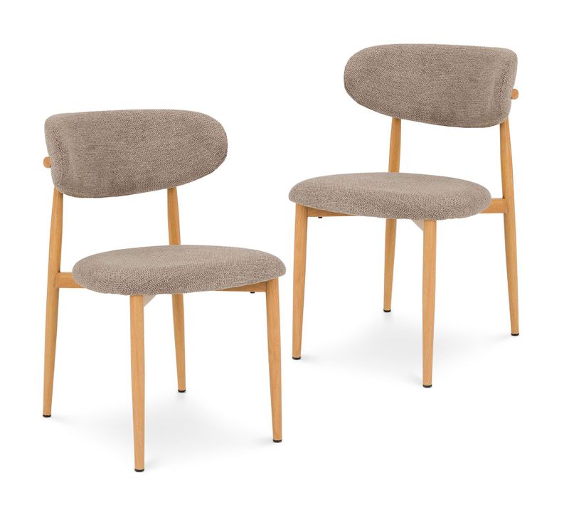 Lot De 2 Chaises Ariel De Salle À Manger En Tissu - Beige