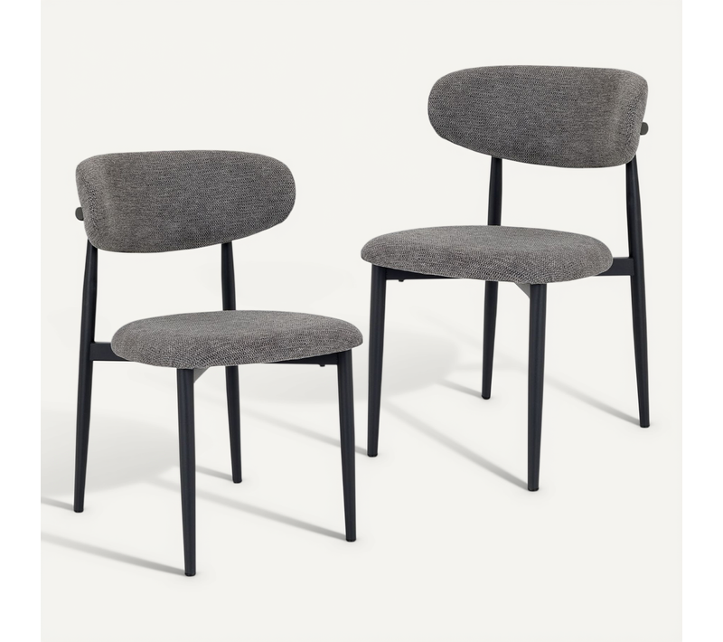 Lot De 2 Chaises Azul De Salle À Manger En Tissu - Gris