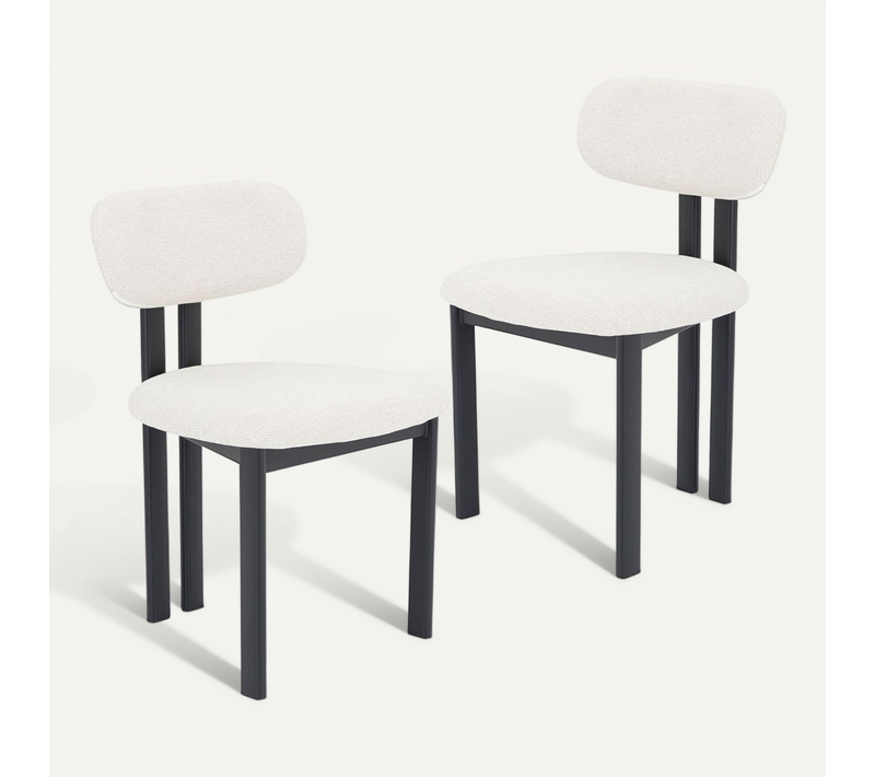 Lot De 2 Chaises Franca De Salle À Manger En Tissu - Blanc