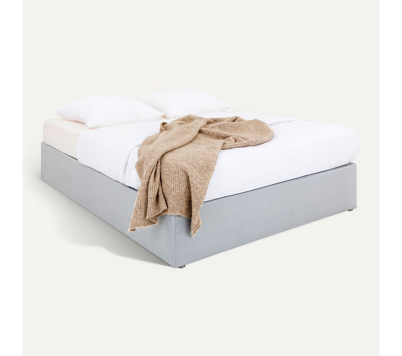 Sommier Tapissier Maya 120 X 190 Cm Revêtement Tissu - Gris