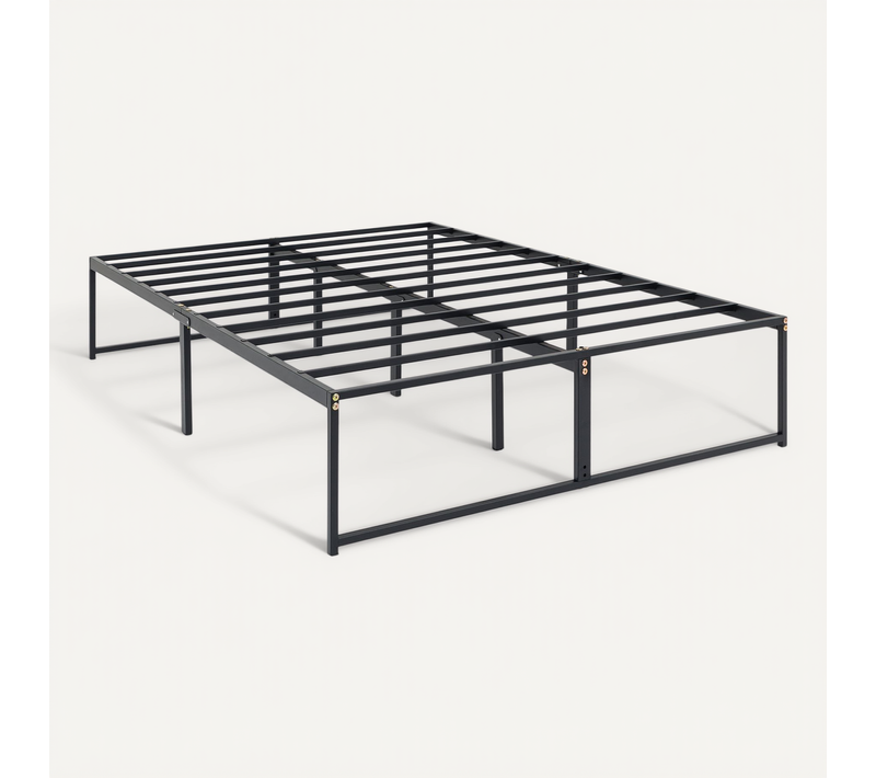 Lit Double Sove 140 X 190 Grand En Métal - Noir