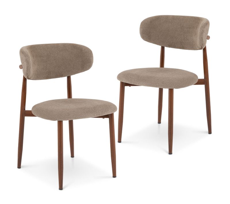 Lot De 2 Chaises Acosta De Salle À Manger En Tissu - Beige
