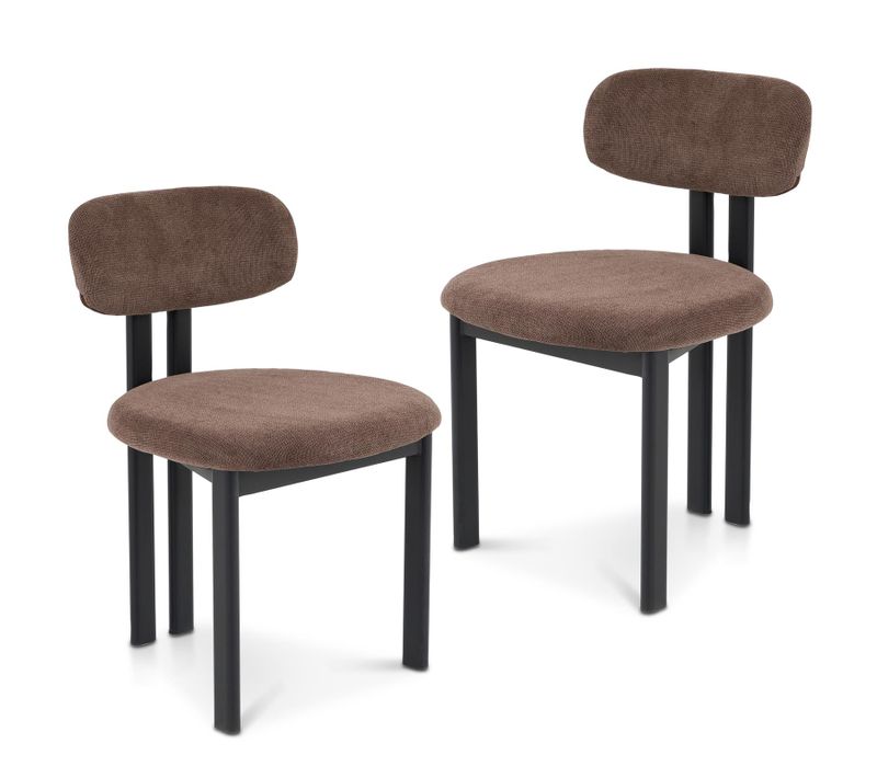 Lot De 2 Chaises Franca De Salle À Manger En Tissu - Brun