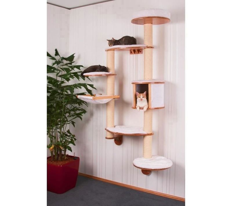 Arbre à Chat Mural Dolomit XL 185 Cm – Tronc Sisal, Plateformes Rembourrées