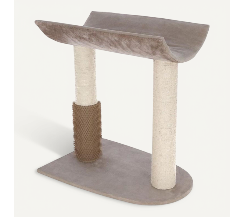 Arbre à Chat Compact Ambiance – Couchage 49 X 30 Cm, Poteaux Sisal, Picots
