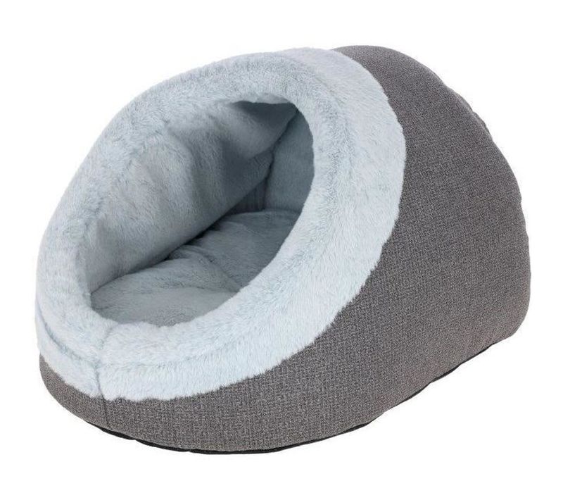 Igloo Pour Chat Jana - Peluche Douce, Coussin Réversible Amovible, 35×41×30 Cm