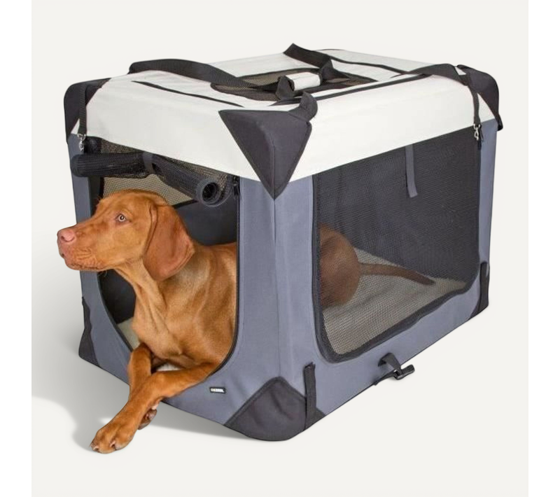 Box De Transport - Kerbl - Journey- 70 X 52 X 52 Cm - Gris / Beige