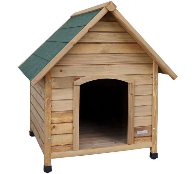 Niche Extérieure En Bois 100 X 88 X 99 Cm - Toit Bitumé, Pieds Réglables