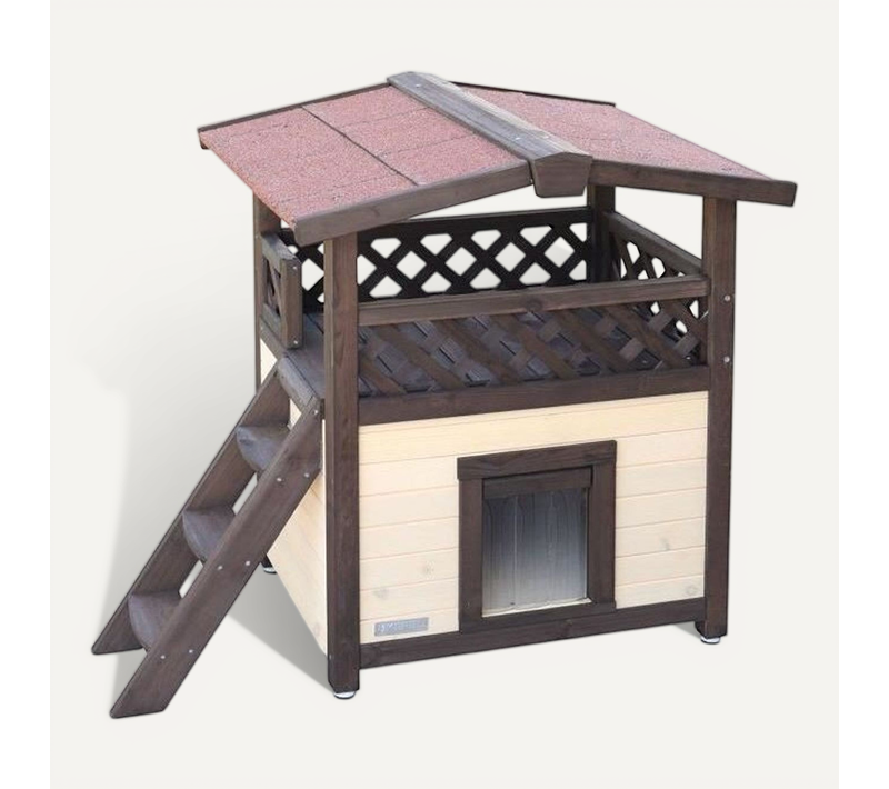 Maison Pour Chat Extérieure - 88x57x77 Cm - 4-seasons Deluxe - Espace Intérieur Isolé Thermiquement