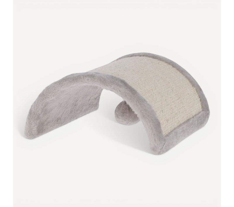 Griffoir Demi-lune Au Sol Pour Chat – Sisal, Balle En Peluche, 26×22×11 Cm