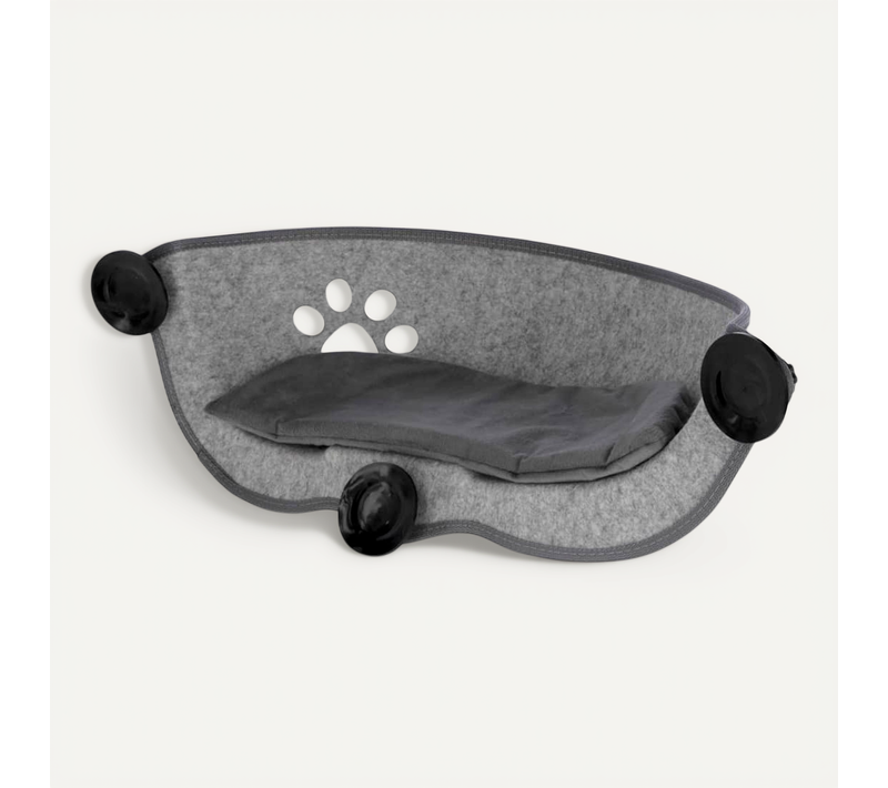 Lit De Bronzage De Fenêtre Pour Chat Filzino 70x26x26 Cm Gris