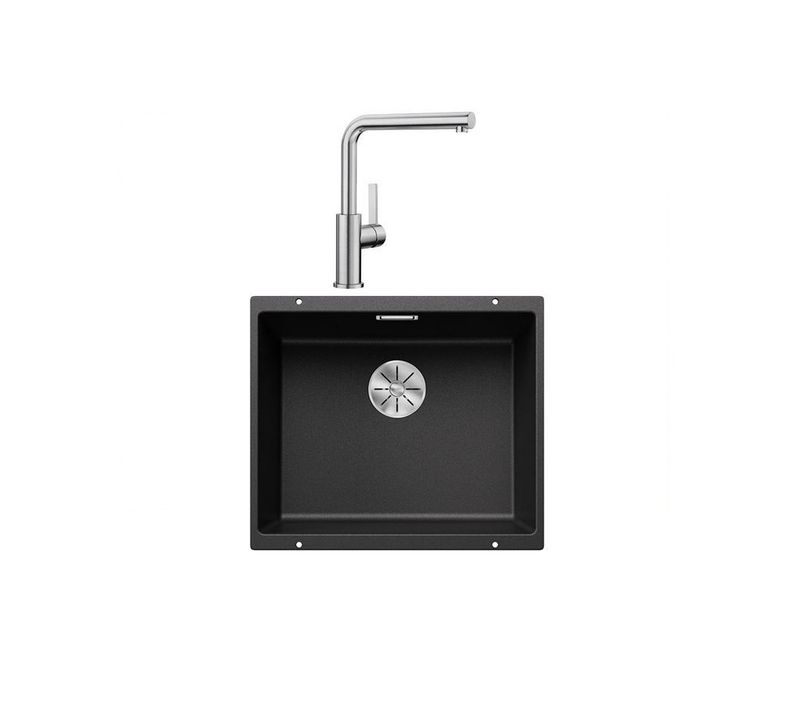 Pack évier + Mitigeur Massif Inox Brossé Et Silgranit 528441