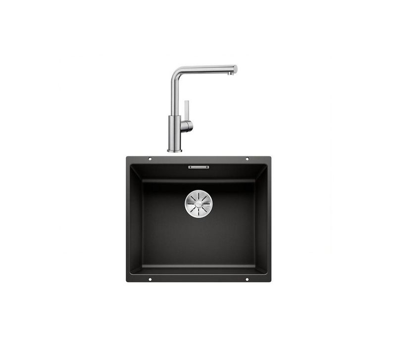 Pack évier Noir + Mitigeur Inox Brossé 528440