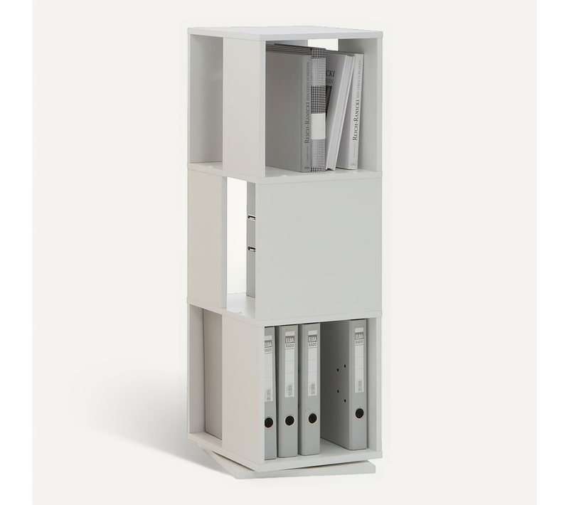Classeur Rotatif Ouvert 34 X 34 X 108 Cm Blanc