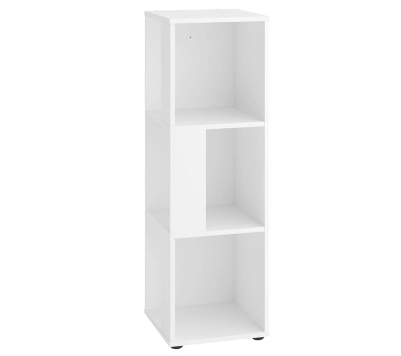 Étagère D'angle Avec 6 Compartiments Latéraux Blanc