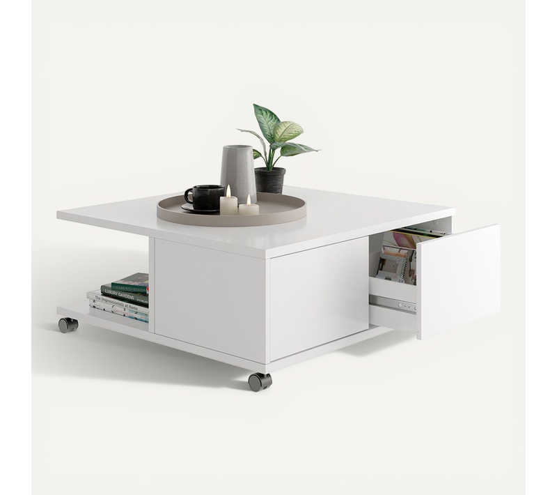 Table Basse Design "volgan" 70cm Blanc