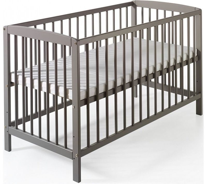 Lit Bébé Felix 60x120 Cm Laqué Gris Nordique