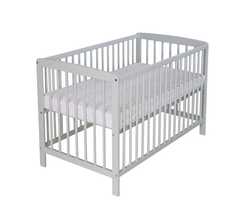 Lit Enfant à Barreaux Felix Bois Gris 60x120 Cm 65x124x77cm