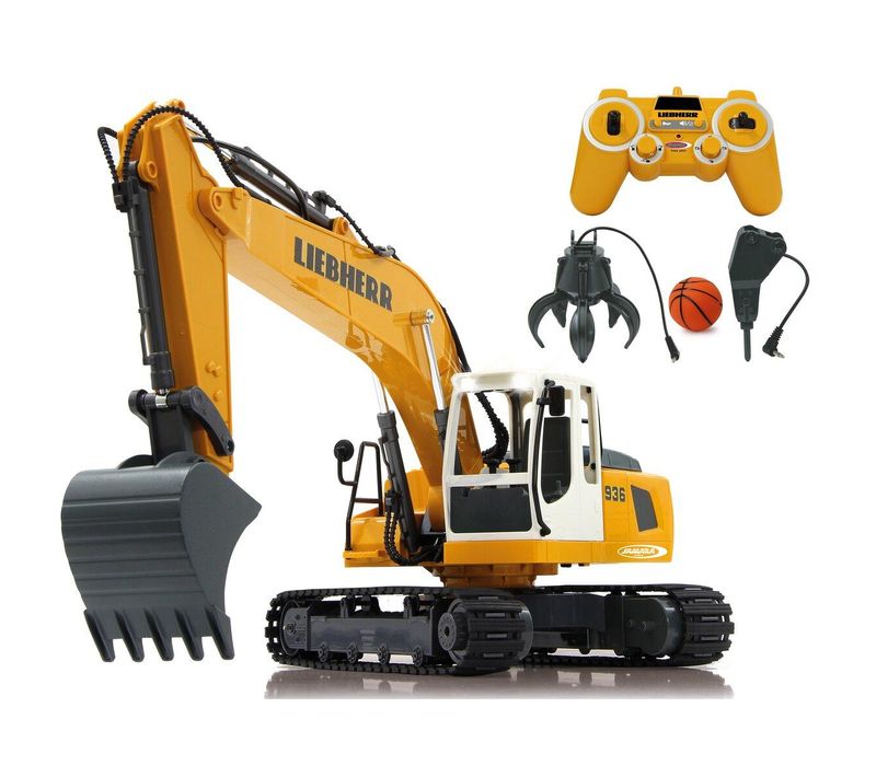 Excavatrice Liebherr R936 1:20 2,4ghz Destruction Set Avec Grappin Obus Et Marteau De Démolition