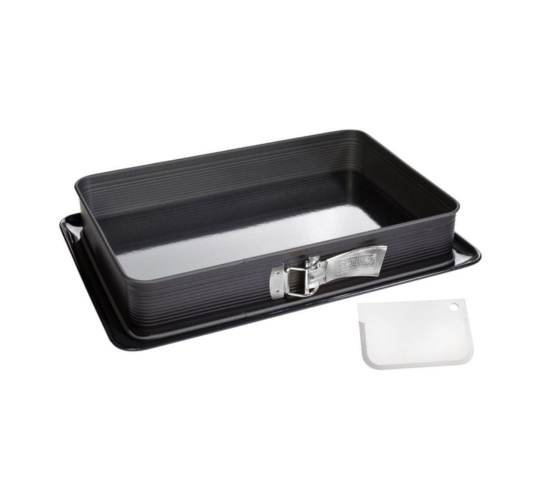 Moule à Charnière Rectangulaire En Acier émaillé Et Sa Spatule 42 X 29 Cm Deluxe