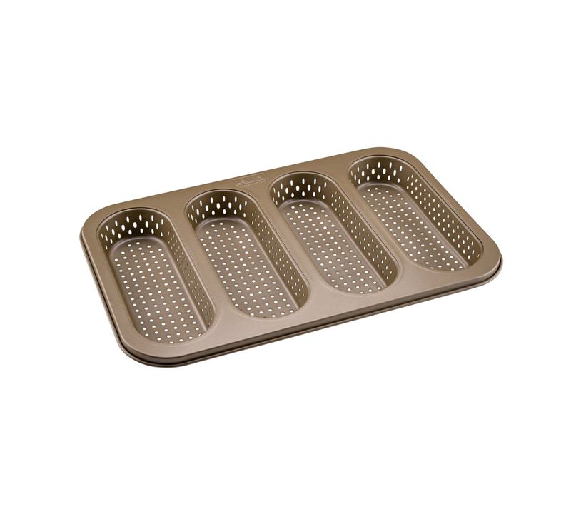Moule à Pain Perforé 4 Mini Baguettes 33 X 22 Cm Mojave Gold