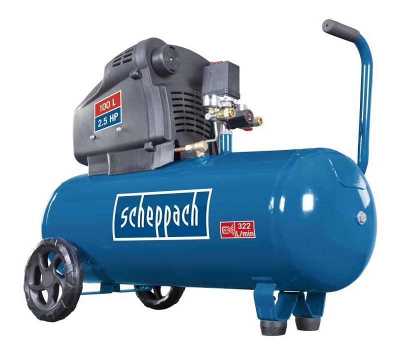 Compresseur D'air Horizontal à Double Cylindres Hc105dc - 100l - 2200 W - 10 Bars - 2,5 Cv
